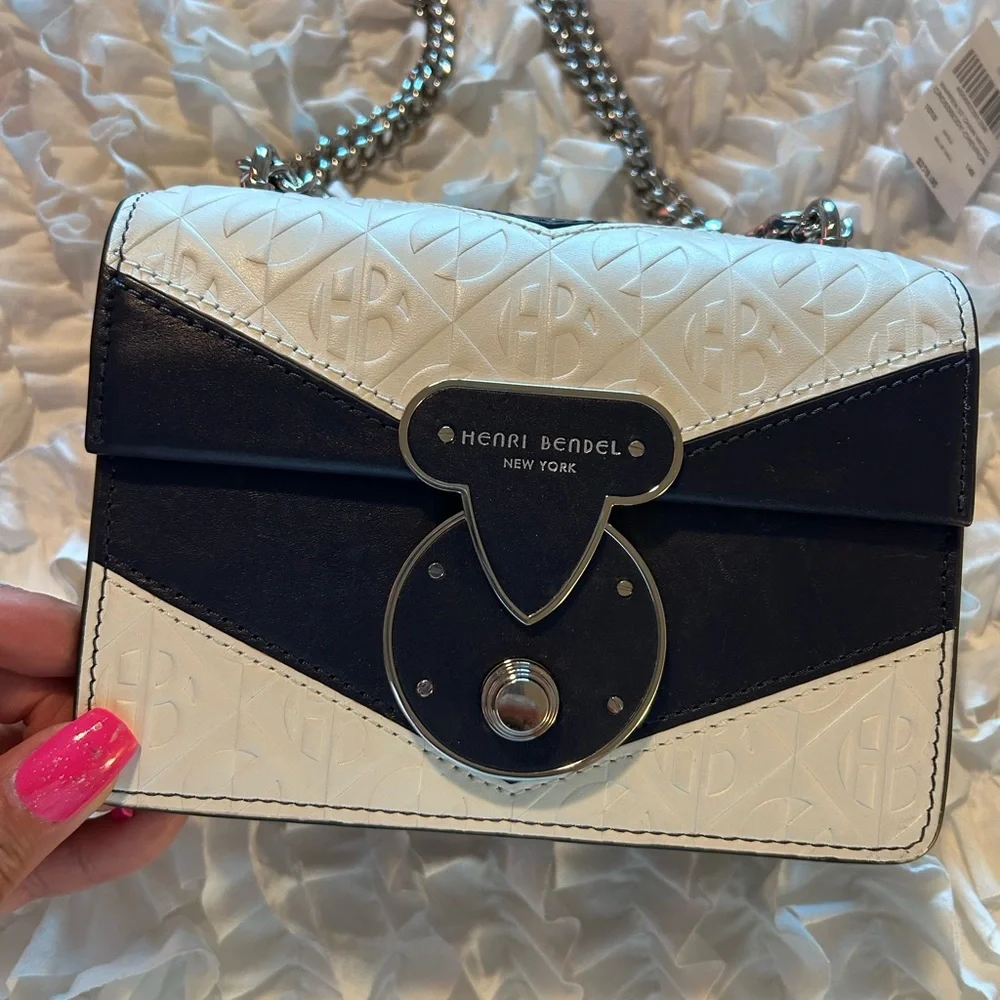 HENRI BENDEL • Warren Street Micro Body Bag • White Navy • - Picture 1 of 15